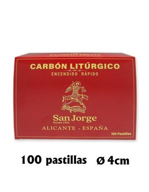 CARBON LITURGICO GRANDE CAJA 100 PASTILLAS 40 MM